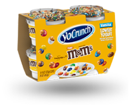 YoCrunch Vanilla Lowfat Yogurt with crushed Peanut M&M's 4 pack