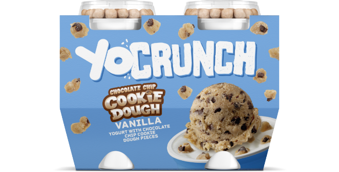 YoCrunch Vanilla Lowfat Yogurt With Chocolate Chip Cookie Dough 4 Pack