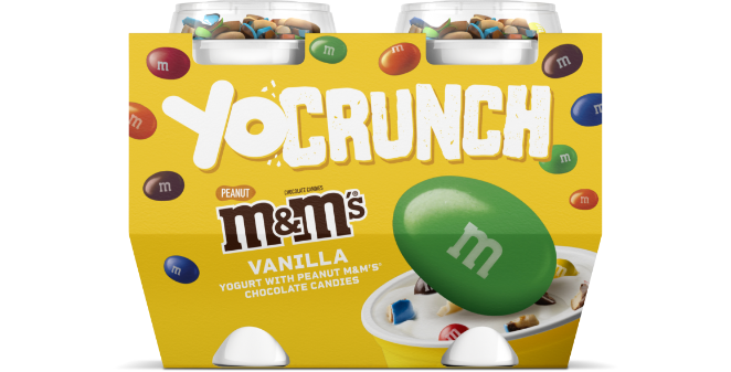 YoCrunch Vanilla Lowfat Yogurt with Peanut M&M's Pieces 4 Pack