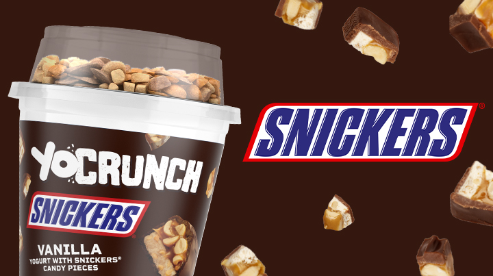 YoCrunch Vanilla Lowfat Yogurt with Snickers Pieces