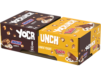 YoCrunch Vanilla Lowfat Yogurt with Snickers & Twix Variety Pack 8 Pack