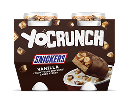 YoCrunch Vanilla Lowfat Yogurt with Snickers Pieces 4 Pack