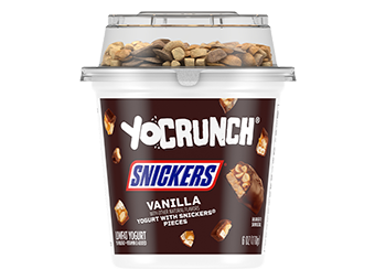 YoCrunch Vanilla Lowfat Yogurt with Snickers Pieces